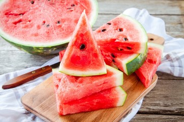 slices of fresh juicy organic watermelon