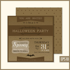 Cardboard Halloween Invitation