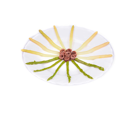 Asparagus salad with anchovies.