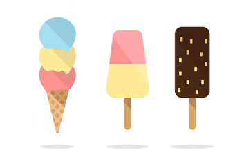Ice cream set. Flat design element. vector
