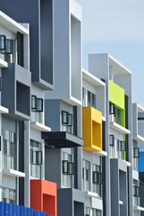 Building façade design with pattern and colours © Aisyaqilumar