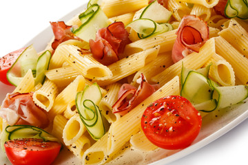 Pasta with meat and vegetables