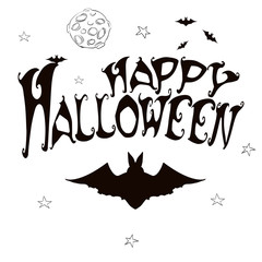 Vector Happy Halloween banner  with  spider shape frame.