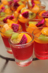 fruit jelly in glass