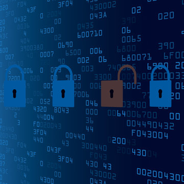 Blue security background with HEX-code
