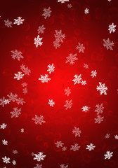 Snowflakes background in red.