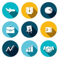 Business flat icons set