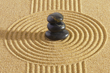 Fototapeta na wymiar Japanischer ZEN Garten mit Steine und Sand