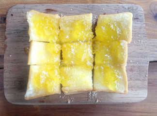 Bread with orange marmalade