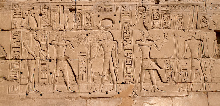 Egyptian antique hieroglyphs from Karnak Temple Complex