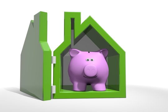 Spaar hypotheek - spaarvarken in groene woning