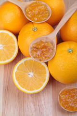 fresh orange with orange jam