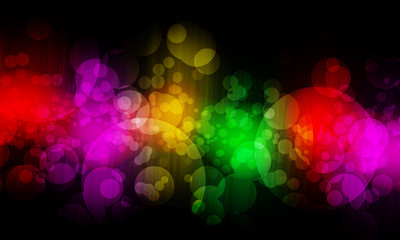 Abstract bokeh on black background