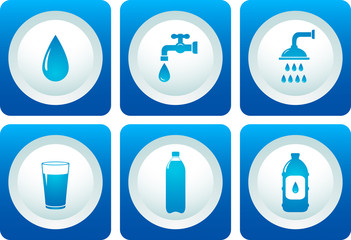 water and plumbing icon set