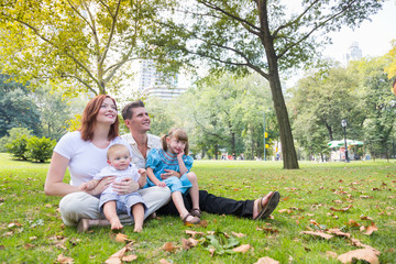 Happy Family Portrait at Park