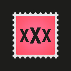 mail stamp with a triple x sign