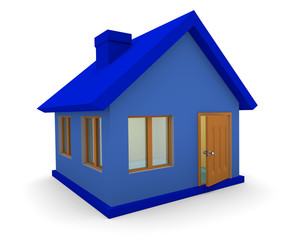 3d house isolated on white