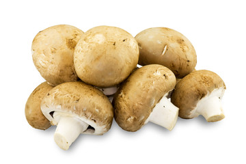 Fresh Chestnut Mushrooms isolated on white