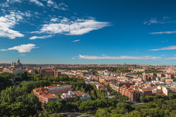 Birds eye view of Madrid Spain