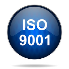iso 9001 internet blue icon