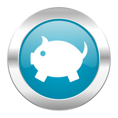 piggy bank internet blue icon