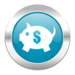 piggy bank internet blue icon
