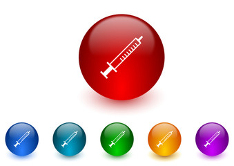 medicine internet icons colorful set