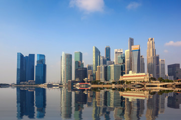 Fototapeta na wymiar Singapore city skyline at Marina Bay