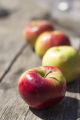 Apples on wood table