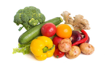 vegetables isolated on a white background