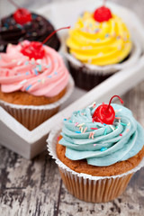  Cupcake on a wooden table