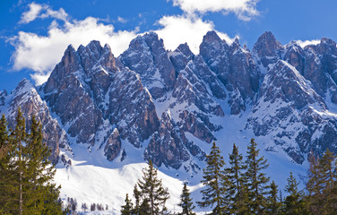 Dolomites Mountain in Winter, Italy