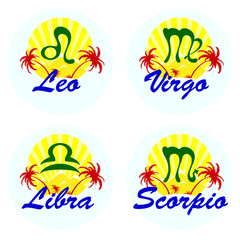 Fototapeta premium zodiac sign with palm trees