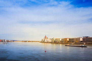 Beautiful view of historic Royal Palace in Budapest