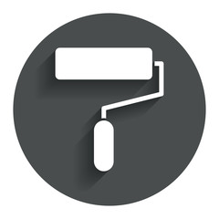 Paint roller sign icon. Painting tool symbol.