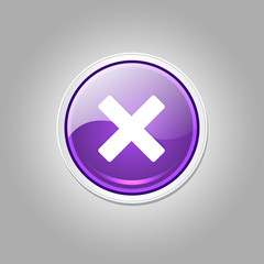 Fototapeta premium Cross Circular Purple Vector Web Button Icon