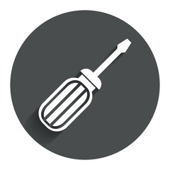 Screwdriver tool sign icon. Fix it symbol.