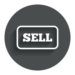 Sell sign icon. Contributor button.