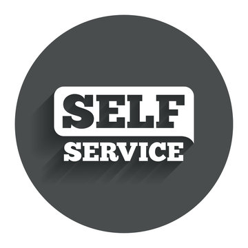 Self service sign icon. Maintenance button.