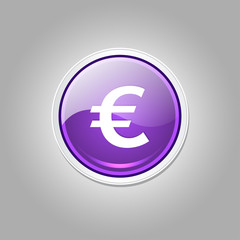 Euro Currency Sign Circular Vector Purple Web Icon Button