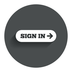 Sign in with arrow sign icon. Login symbol