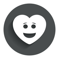 Fototapeta premium Smile heart face icon. Smiley symbol.