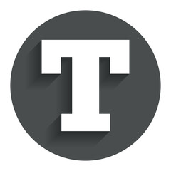Fototapeta premium Text edit sign icon. Letter T button.