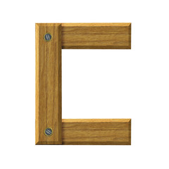 Letter C in created in wood