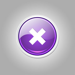 Obraz premium Cross Circular Purple Vector Web Button Icon