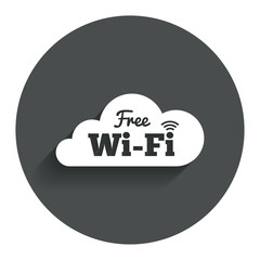 Free wifi sign. Wifi symbol. Wireless Network.