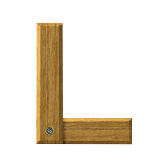 Letter L in created in wood