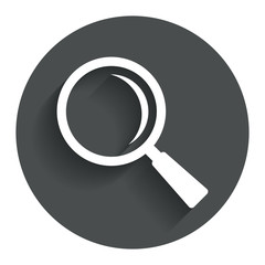 Magnifier glass sign icon. Zoom tool. Navigation