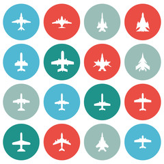 vector icons of airplanes