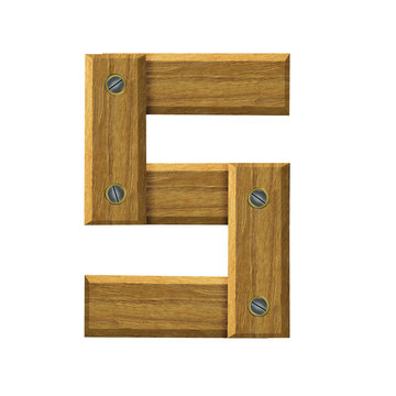 Letter S in created in wood